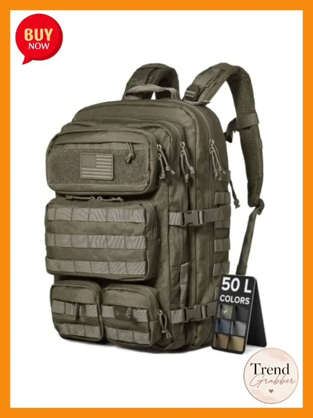 50L Military Tactical Backpack Water Resistant Molle Rucksack Travel Hiking